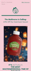 Rick’s Szechuan Sauce email template for mobile