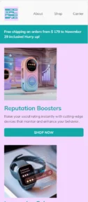 Social Booster email template for mobile