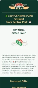 Central Perk email template for mobile