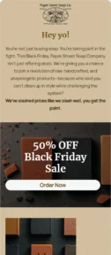 Paper Street Soap Company email template for mobile