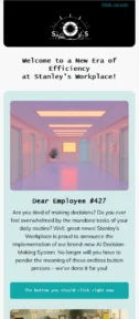 Stanley’s Workplace email template for mobile