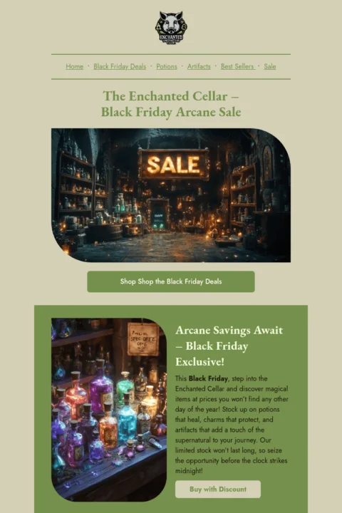 The Witcher Black Friday email template