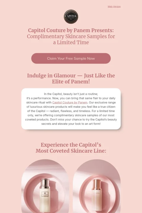 Capitol Couture pink email template