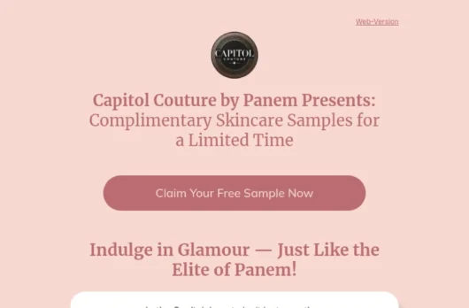 Capitol Couture email template for desktop