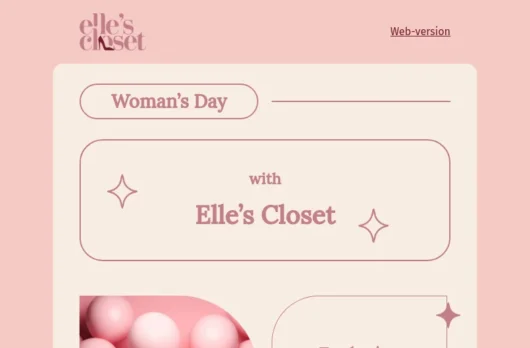 Elle’s Closet email template for desktop