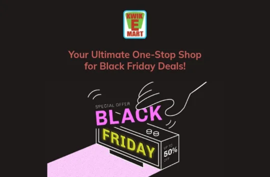 Kwik E-Mart Black Friday email template for desktop