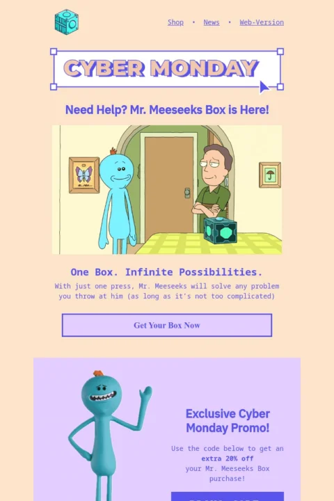 Selzy's Cyber Monday email template