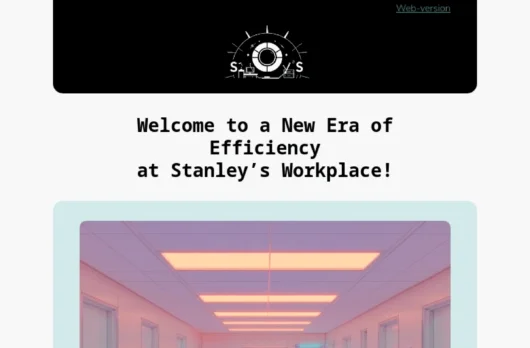 Stanley’s Workplace email template for desktop