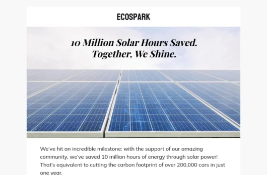 EcoSpark email template for desktop