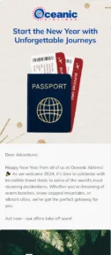Oceanic New Year email template for mobile