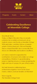 Moordale College email template for mobile