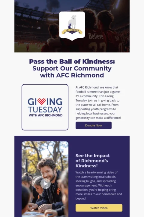 AFC Richmond Giving Tuesday email template
