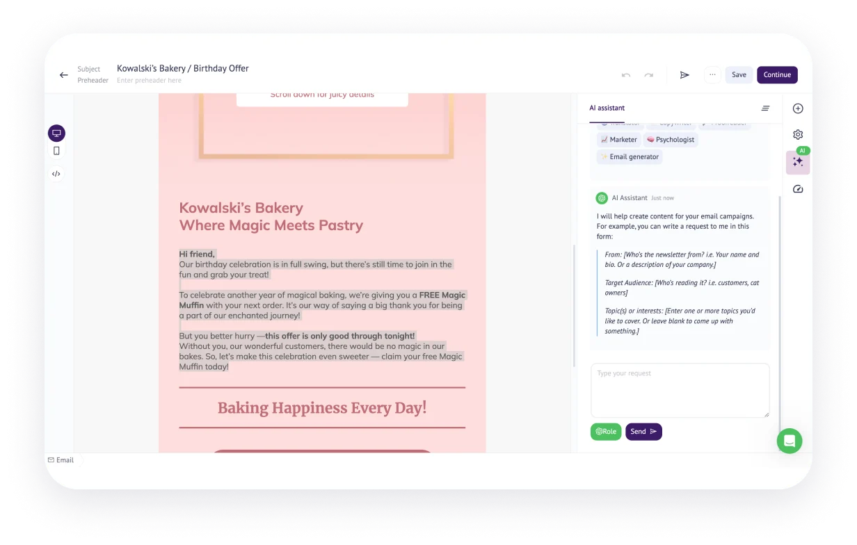 AI writing assistant