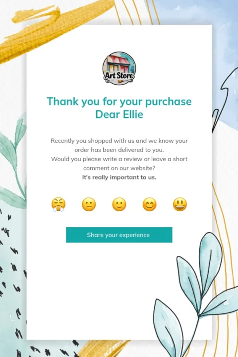 Art Store follow-up email template