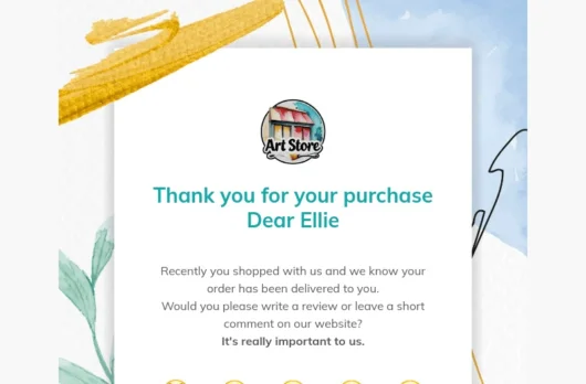 Art Store email template for desktop