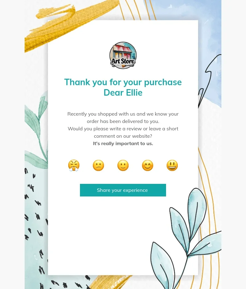 Art Store email template for desktop