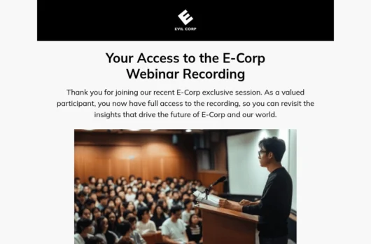 E-Corp email template for desktop