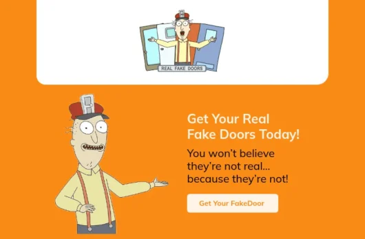 Fake Doors email template for desktop