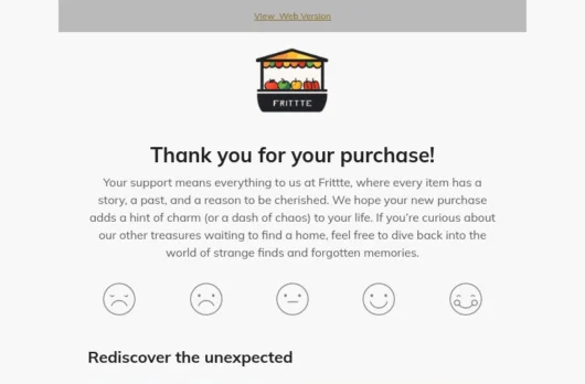 Frittte email template for desktop