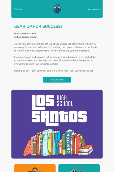 Selzy's back-to-school email template