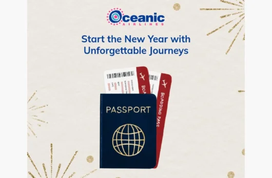 Oceanic New Year email template for desktop