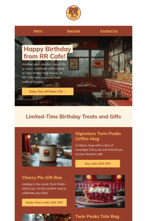 Birthday email template