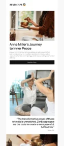 ZenEscape email template for mobile