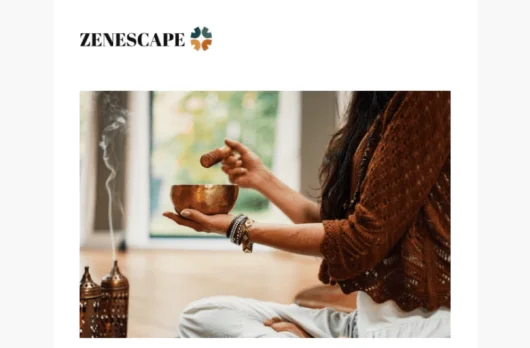 ZenEscape email template for desktop