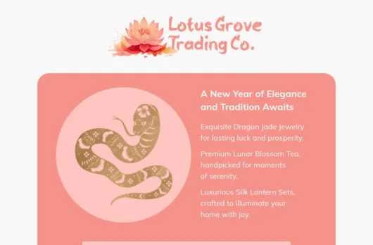 Lotus Grove email template for desktop