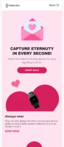 Treasures email template for mobile