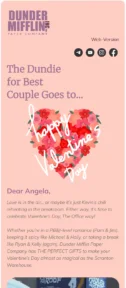 The Dundie email template for mobile