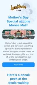 Moose Mall email template for mobile