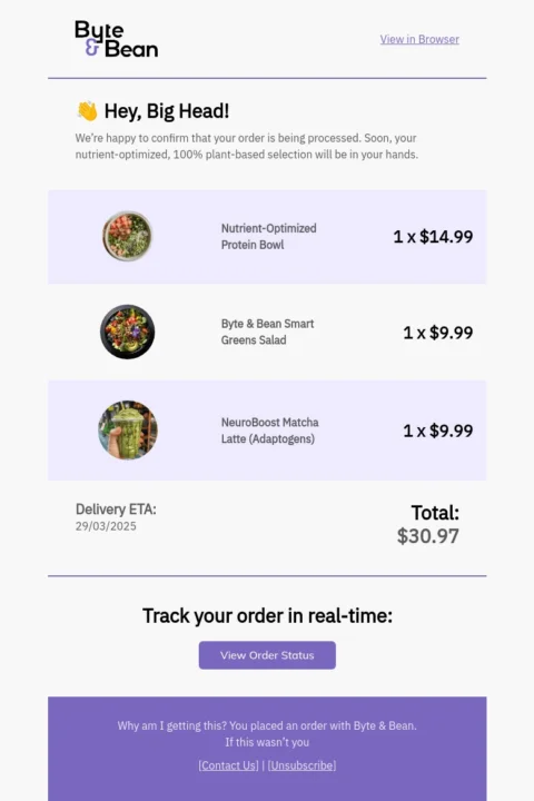 transactional email template