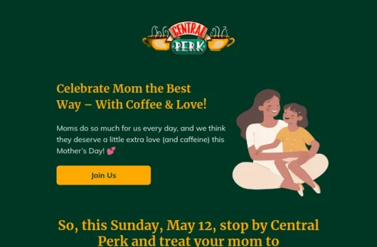 Mother’s Day email template for desktop