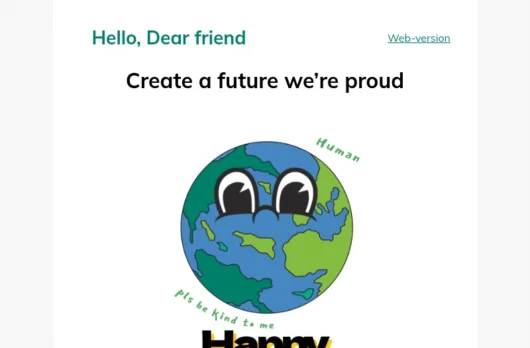 Earth Day email template for desktop