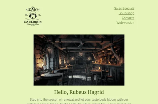 Spring email template for desktop
