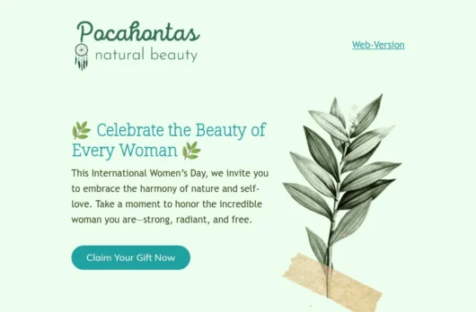 Women’s Day email template for desktop