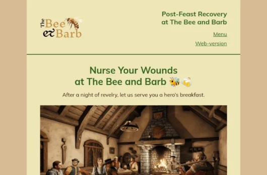 St. Patrick’s email template for desktop