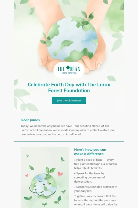 Earth Day email template