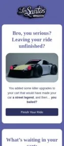 Abandoned cart email template for mobile