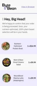 Transactional email template for mobile