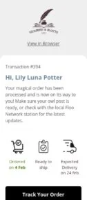 Flourish & Blotts email template for mobile