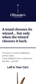 Ollivander’s email template for mobile