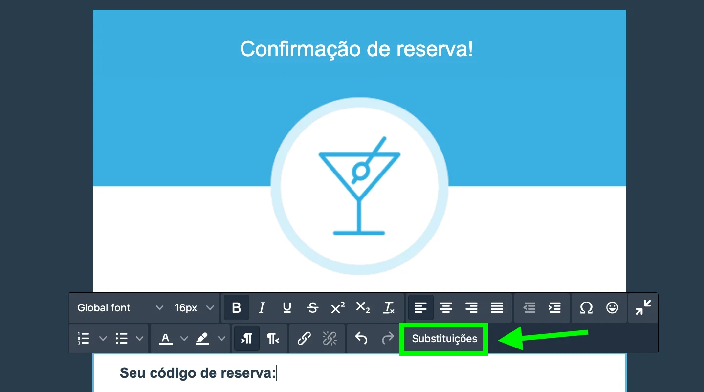 Merge tags no construtor de e-mails. 