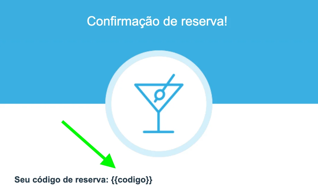 Um exemplo de merge tags em um e-mail 
