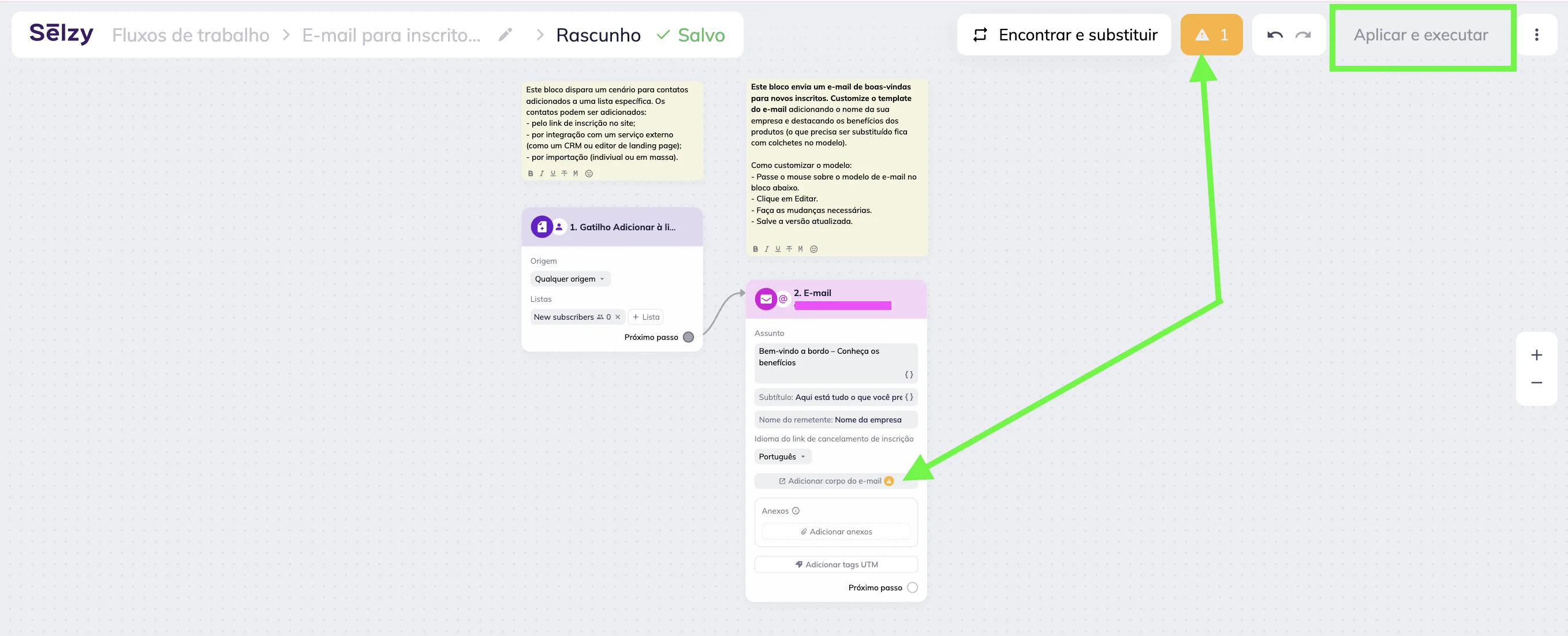 Devido a um erro de script, o botão Atualizar e Executar está desativado.
