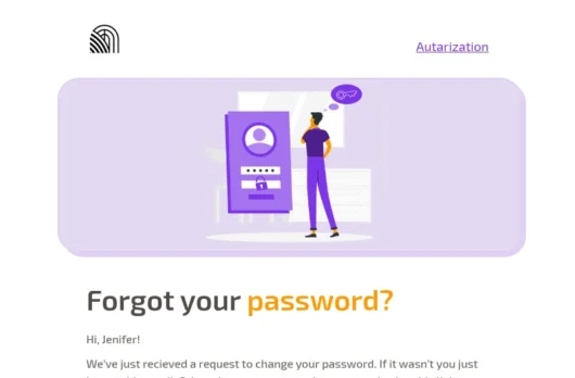 Forgot Password email template for desktop