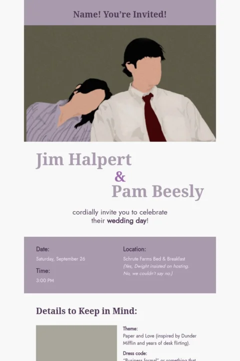 wedding email template