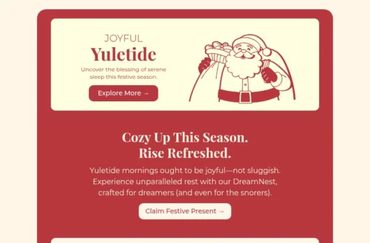 Merry Christmas email template for desktop