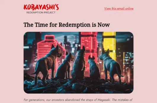 Kobayashi email template for desktop
